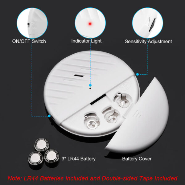 Wsdcam Ultra-Slim Window Vibration Sensor Alarm